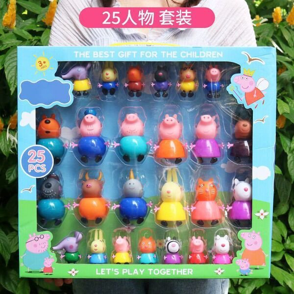 peppa pig Happy Big family & Friends Action Figure 25 pcs sets